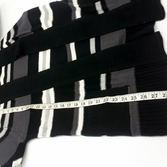 New Ladies Open front Stripes Sweater Cardigan With Pocket - Picture 6 of 9